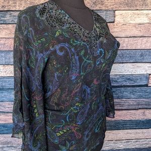 Paisley Butterfly Sleeve Top